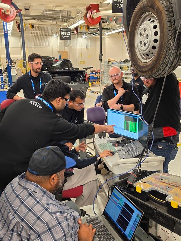 Debugging live signals under the lifted vehicle during pack integration and calibration